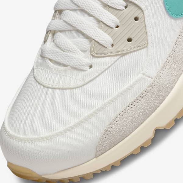 Pánské Golfové Boty Nike Air Max 90 G Bílé Světle Hnědé Tyrkysové | NK067KVH