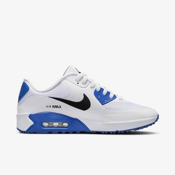 Pánské Golfové Boty Nike Air Max 90 G Bílé Blankyt Platina Černé | NK521QGM