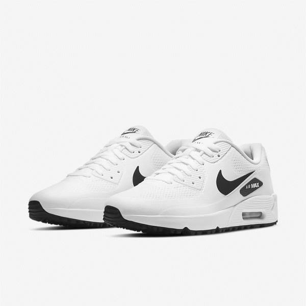 Pánské Golfové Boty Nike Air Max 90 G Bílé Černé | NK982OPG