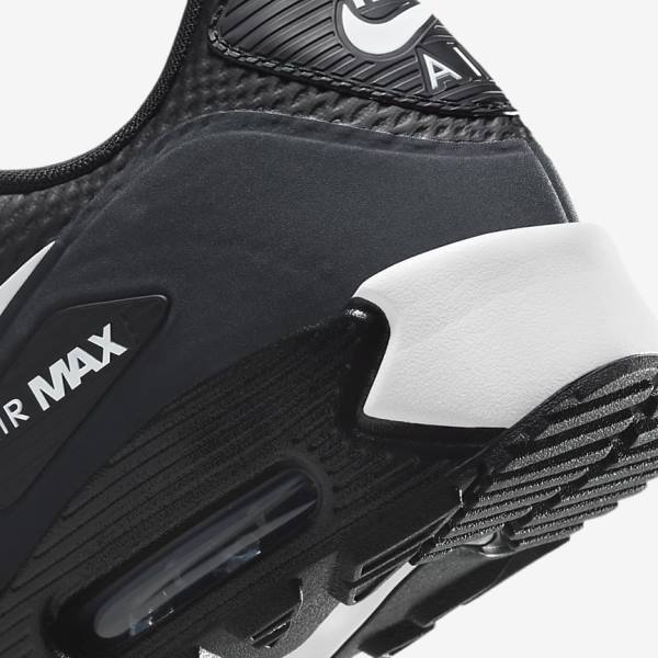 Pánské Golfové Boty Nike Air Max 90 G Černé Tmavě Šedé Bílé | NK083ZRL