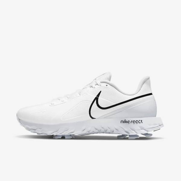 Pánské Golfové Boty Nike React Infinity Pro Bílé Metal Platina Černé | NK018OPT