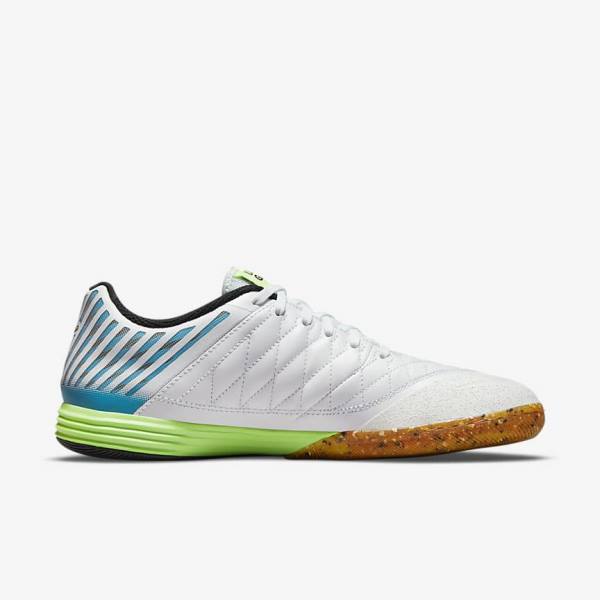 Pánské Kopačky Nike Lunar Gato II IC Indoor Court Bílé Světle Blankyt Černé Černé | NK324NFL