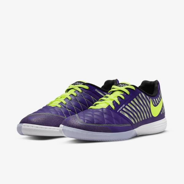 Pánské Kopačky Nike Lunar Gato II IC Indoor Court Fialové Černé Bílé | NK563EQK