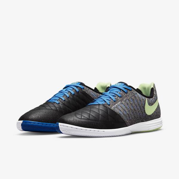 Pánské Kopačky Nike Lunar Gato II IC Indoor Court Černé Světle Blankyt Světle Zelene | NK630WFI