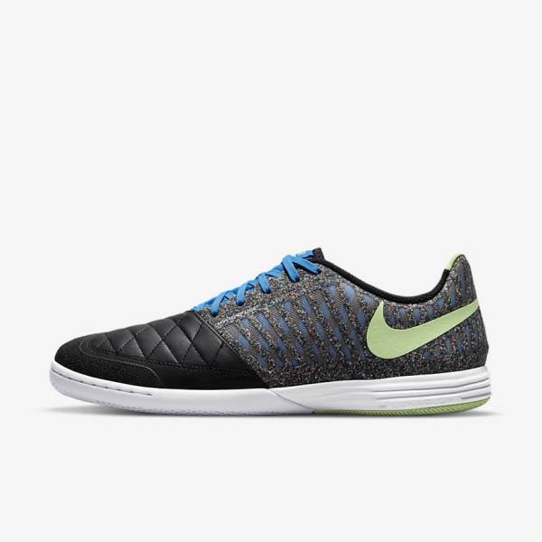 Pánské Kopačky Nike Lunar Gato II IC Indoor Court Černé Světle Blankyt Světle Zelene | NK630WFI