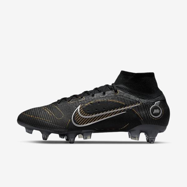 Pánské Kopačky Nike Mercurial Superfly 8 Elite SG-PRO Anti-Clog Traction Soft-Ground Černé Metal Stříbrné Šedé Metal Zlaté | NK295ENZ