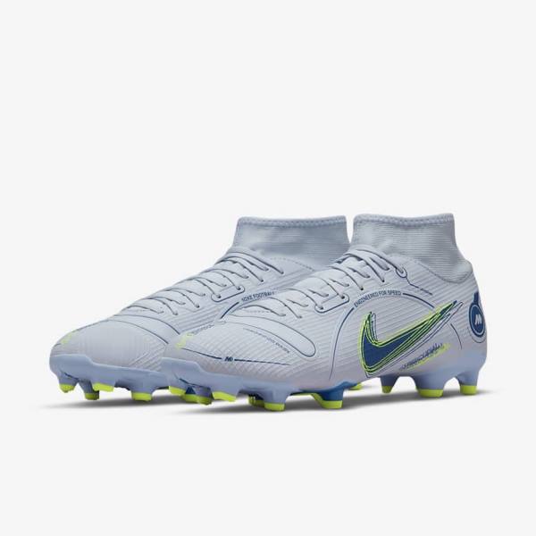 Pánské Kopačky Nike Mercurial Superfly 8 Academy MG Multi-Grounds Šedé Světle Blankyt Tmavě Blankyt | NK356XGU