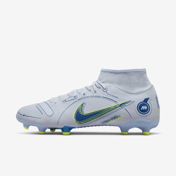 Pánské Kopačky Nike Mercurial Superfly 8 Academy MG Multi-Grounds Šedé Světle Blankyt Tmavě Blankyt | NK356XGU