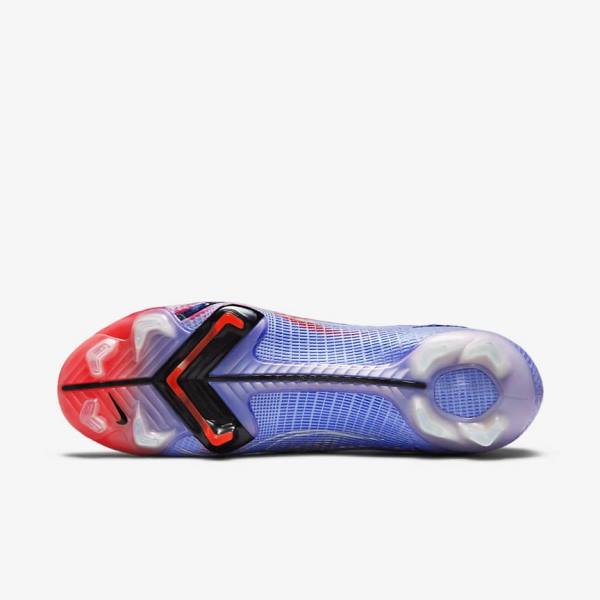 Pánské Kopačky Nike Mercurial Superfly 8 Elite KM FG Firm-Ground Indigo Světle Červené Metal Stříbrné | NK536DJB