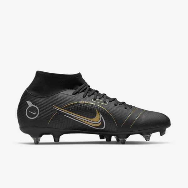 Pánské Kopačky Nike Mercurial Superfly 8 Academy SG-PRO Anti-Clog Traction Soft-Grounds Černé Metal Stříbrné Šedé Metal Zlaté | NK723TXW