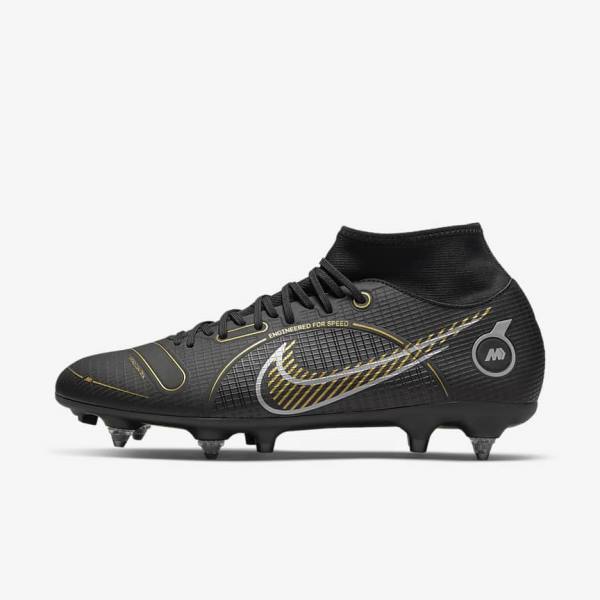 Pánské Kopačky Nike Mercurial Superfly 8 Academy SG-PRO Anti-Clog Traction Soft-Grounds Černé Metal Stříbrné Šedé Metal Zlaté | NK723TXW