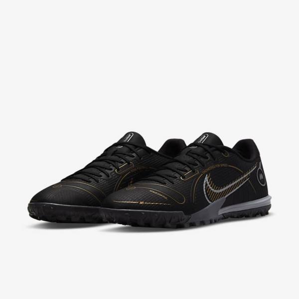 Pánské Kopačky Nike Mercurial Vapor 14 Academy TF Turf Černé Metal Stříbrné Šedé Metal Zlaté | NK840RGL