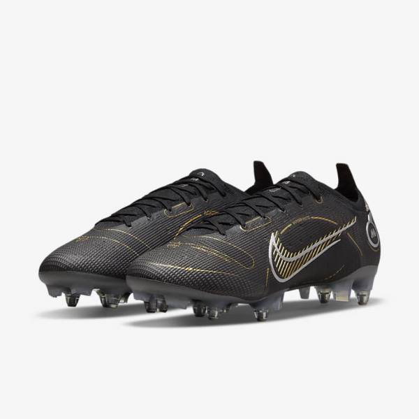 Pánské Kopačky Nike Mercurial Vapor 14 Elite SG-PRO Anti-Clog Traction Soft-Grounds Černé Metal Stříbrné Šedé Metal Zlaté | NK589FGE