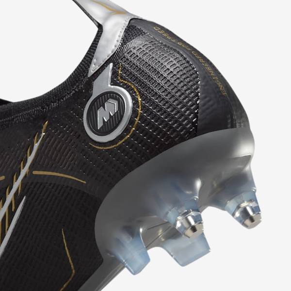 Pánské Kopačky Nike Mercurial Vapor 14 Elite SG-PRO Anti-Clog Traction Soft-Grounds Černé Metal Stříbrné Šedé Metal Zlaté | NK589FGE