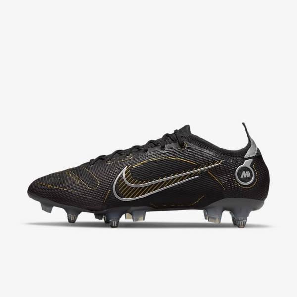 Pánské Kopačky Nike Mercurial Vapor 14 Elite SG-PRO Anti-Clog Traction Soft-Grounds Černé Metal Stříbrné Šedé Metal Zlaté | NK589FGE