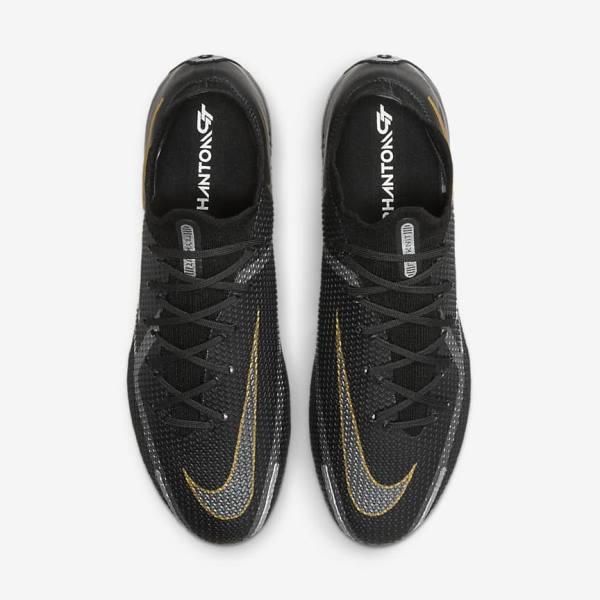 Pánské Kopačky Nike Phantom GT2 Elite SG-Pro AC Soft-Ground Černé Metal Zlaté Metal Stříbrné Metal Tmavě Šedé | NK823BWY