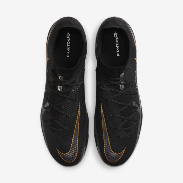 Pánské Kopačky Nike Phantom GT2 Pro Dynamic Fit FG Firm-Ground Černé Metal Zlaté Metal Stříbrné Metal Tmavě Šedé | NK806IJQ