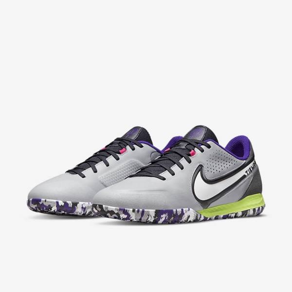 Pánské Kopačky Nike React Tiempo Legend 9 Pro IC Indoor-Court Světle Šedé Bílé | NK385ZVO