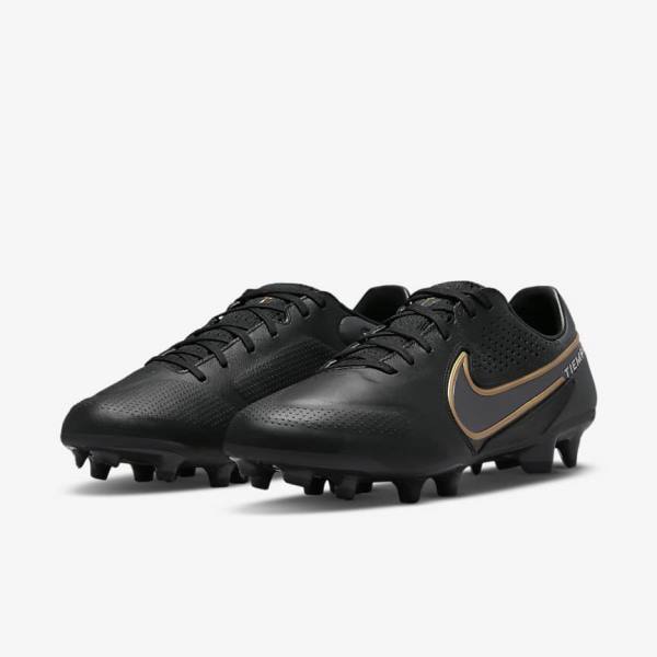 Pánské Kopačky Nike Tiempo Legend 9 Pro FG Firm-Ground Černé Tmavě Šedé Metal Zlaté Metal Tmavě Šedé | NK820ZTJ