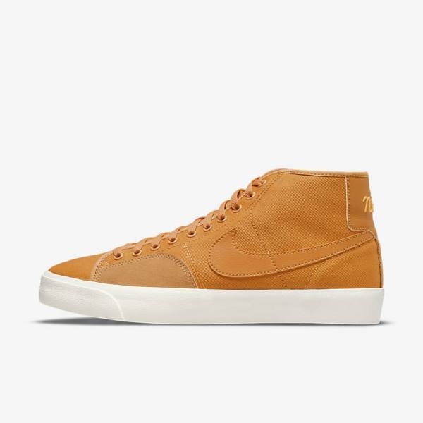 Pánské Skate Boty Nike SB BLZR Court Mid Premium Žluté | NK174SFZ