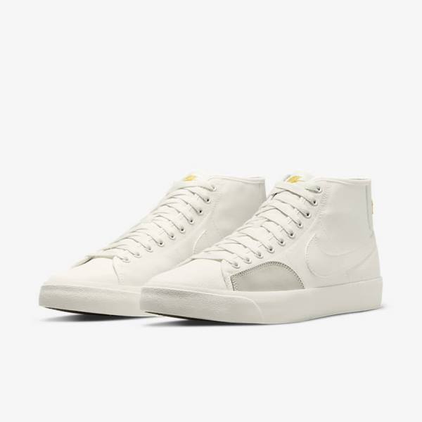 Pánské Skate Boty Nike SB BLZR Court Mid Premium Bílé | NK468FJT