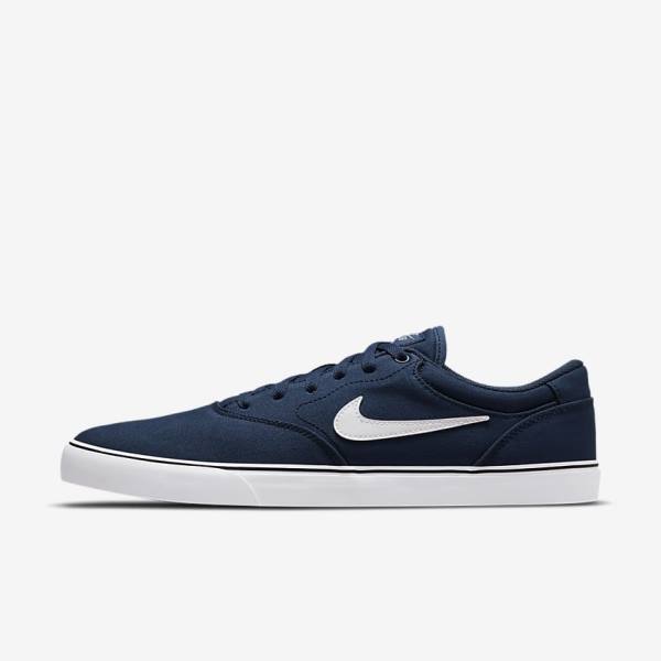 Pánské Skate Boty Nike SB Chron 2 Platene Tmavě Blankyt Tmavě Blankyt Černé Bílé | NK875ARZ