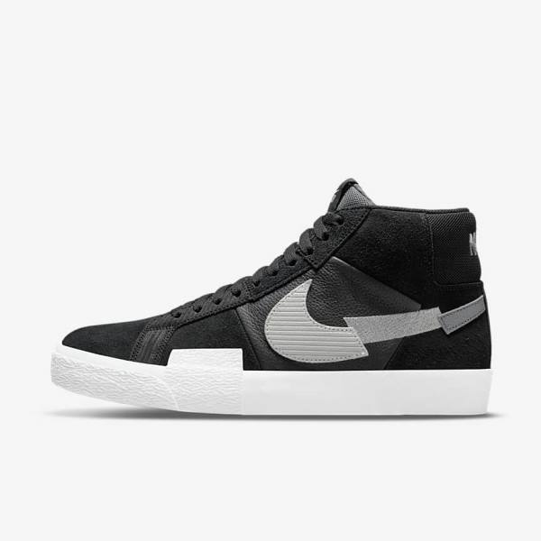 Pánské Skate Boty Nike SB Zoom Blazer Mid Premium Černé Šedé Bílé | NK436RBN