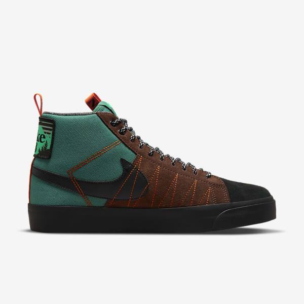 Pánské Skate Boty Nike SB Zoom Blazer Mid Premium Zelene Bílé Oranžové Černé | NK813VFD