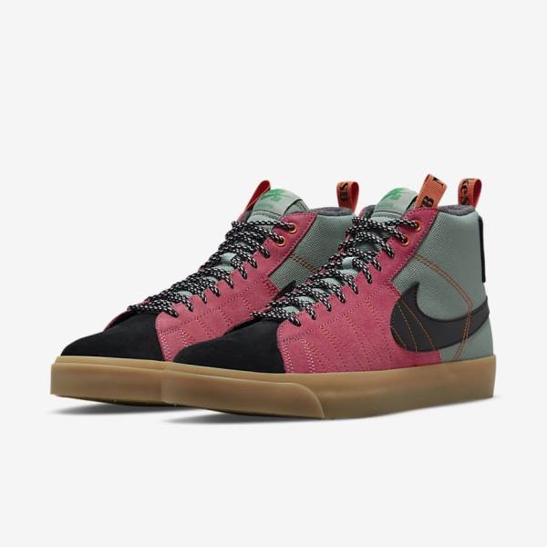 Pánské Skate Boty Nike SB Zoom Blazer Mid Premium Bílé Hnědé Černé | NK957CIU