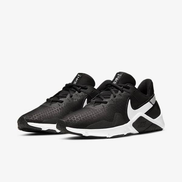 Pánské Sportovní Boty Nike Legend Essential 2 Černé Metal Stříbrné Bílé | NK782SKM