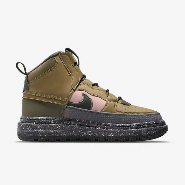 Pánské Tenisky Nike Air Force 1 Boot Hnědé Olivy Zelené Růžové | NK425HBC