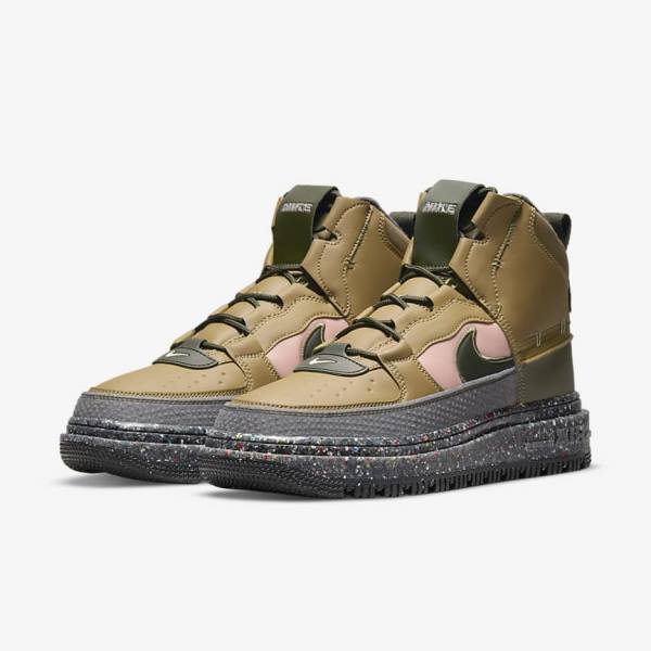 Pánské Tenisky Nike Air Force 1 Boot Hnědé Olivy Zelené Růžové | NK425HBC