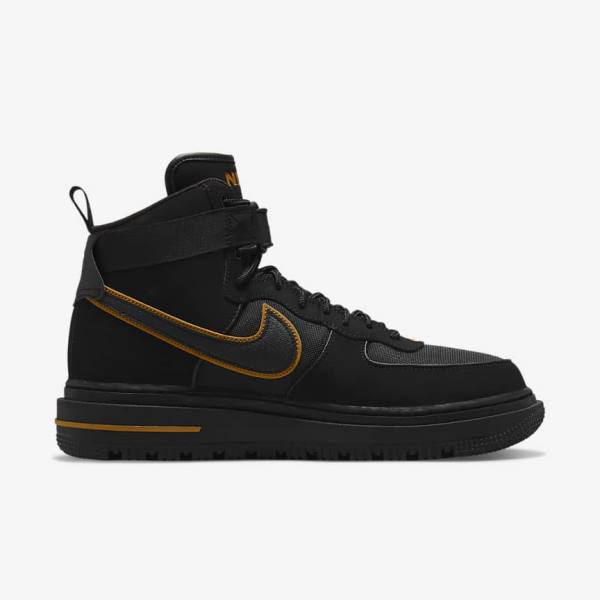 Pánské Tenisky Nike Air Force 1 Boot Černé Hnědé Zlaté | NK023KYQ