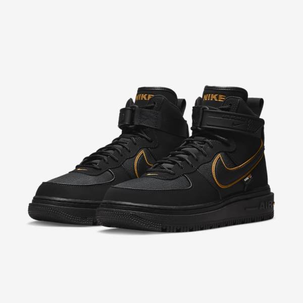 Pánské Tenisky Nike Air Force 1 Boot Černé Hnědé Zlaté | NK023KYQ