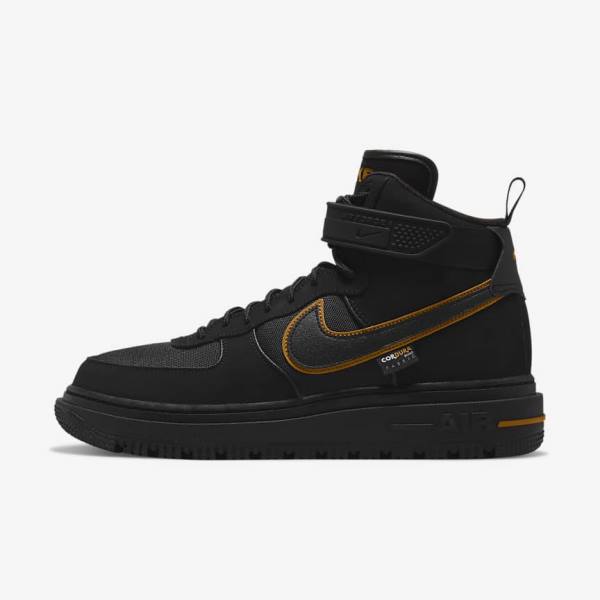 Pánské Tenisky Nike Air Force 1 Boot Černé Hnědé Zlaté | NK023KYQ