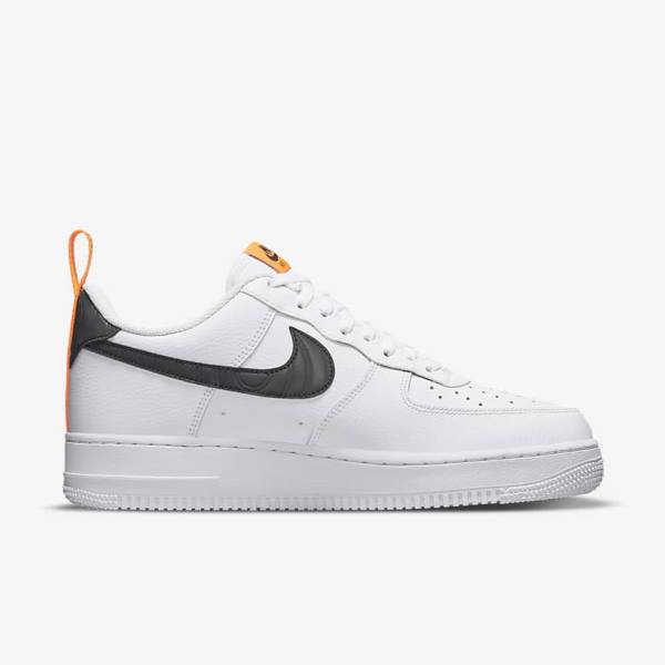 Pánské Tenisky Nike Air Force 1 Bílé Oranžové Stříbrné Černé | NK472AVM