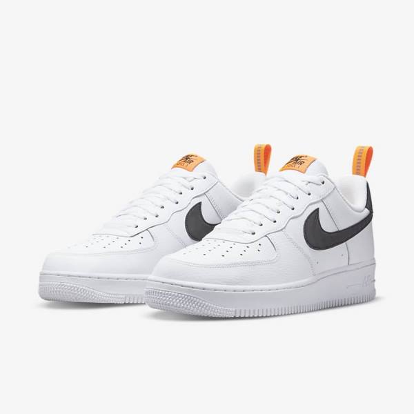 Pánské Tenisky Nike Air Force 1 Bílé Oranžové Stříbrné Černé | NK472AVM