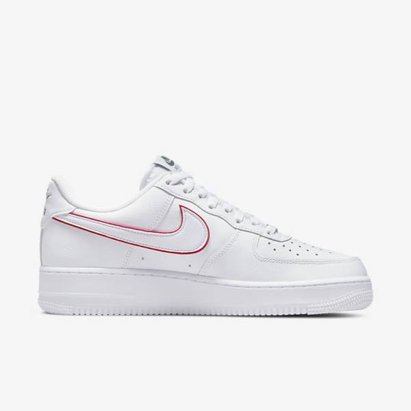 Pánské Tenisky Nike Air Force 1 Bílé Zelene Metal Stříbrné Červené | NK376GBY