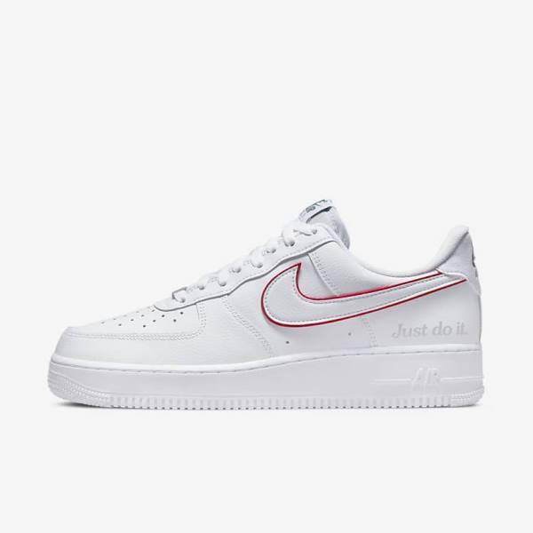 Pánské Tenisky Nike Air Force 1 Bílé Zelene Metal Stříbrné Červené | NK376GBY