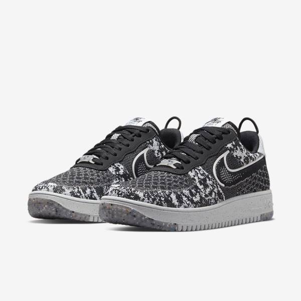 Pánské Tenisky Nike Air Force 1 Crater Flyknit Next Nature Černé Bílé Platina Černé | NK524AQN