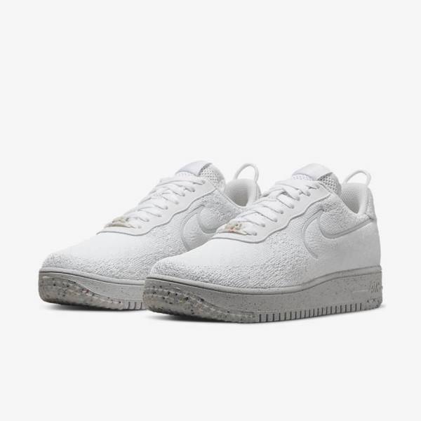 Pánské Tenisky Nike Air Force 1 Crater Flyknit Next Nature Bílé Platina Bílé | NK912UMC