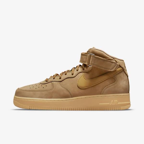 Pánské Tenisky Nike Air Force 1 Mid 07 Světle Hnědé Černé | NK730KTL