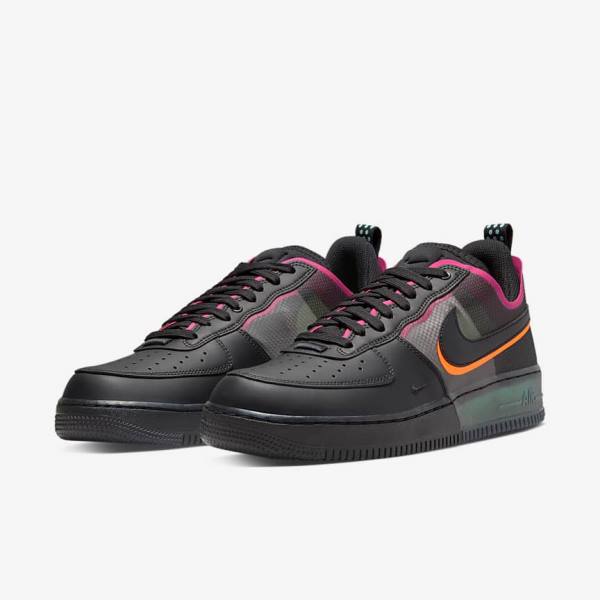 Pánské Tenisky Nike Air Force 1 React Černé Oranžové Růžové Černé | NK938QVS