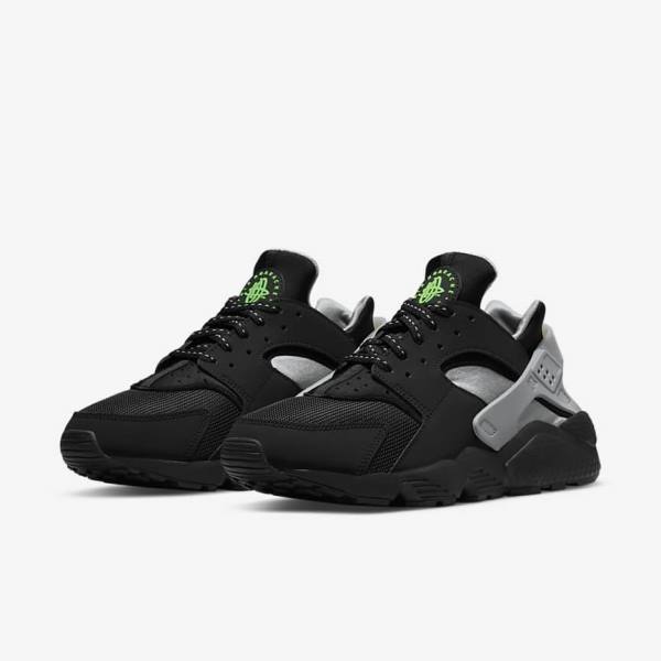 Pánské Tenisky Nike Air Huarache Černé Metal Stříbrné Stříbrné Zelene | NK297CQY