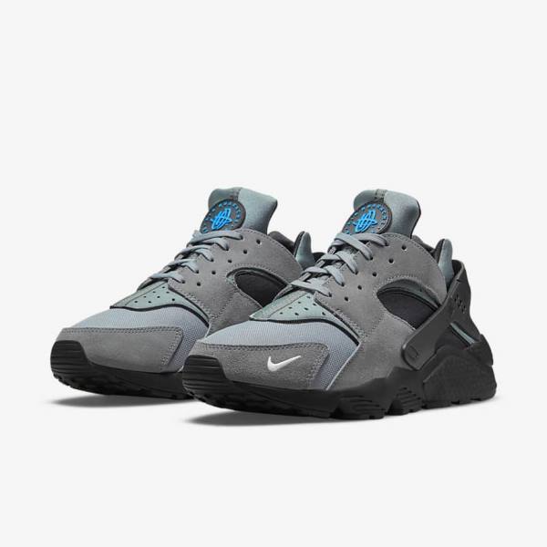 Pánské Tenisky Nike Air Huarache Šedé Světle Blankyt Černé Metal Stříbrné | NK194UVR