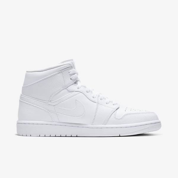 Pánské Tenisky Nike Air Jordan 1 Mid Bílé | NK396DCQ