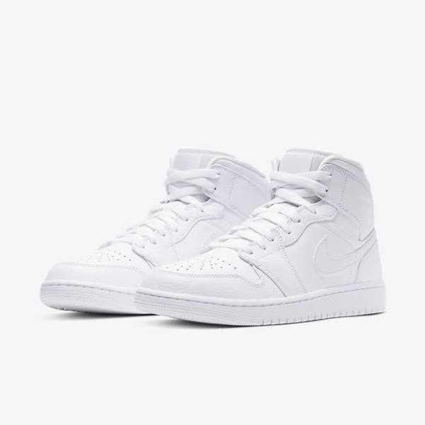 Pánské Tenisky Nike Air Jordan 1 Mid Bílé | NK396DCQ