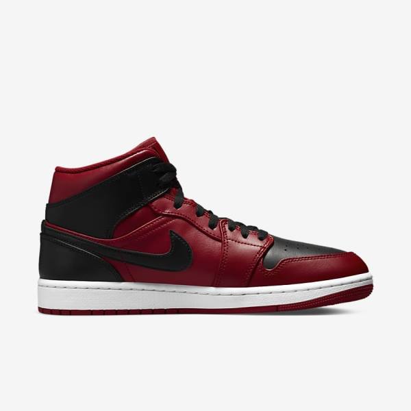 Pánské Tenisky Nike Air Jordan 1 Mid Červené Bílé Černé | NK895BRK