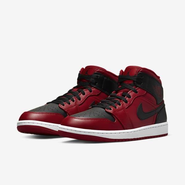 Pánské Tenisky Nike Air Jordan 1 Mid Červené Bílé Černé | NK895BRK