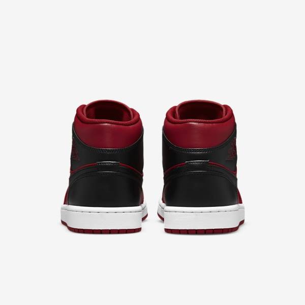 Pánské Tenisky Nike Air Jordan 1 Mid Červené Bílé Černé | NK895BRK